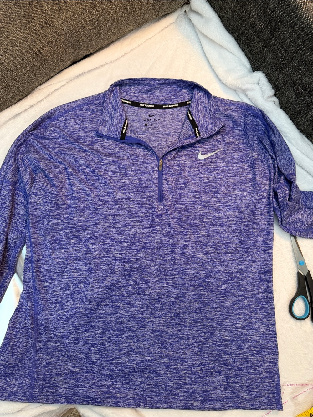 Nike Purple Heathered Quarter-Zip Training Pullover 2360